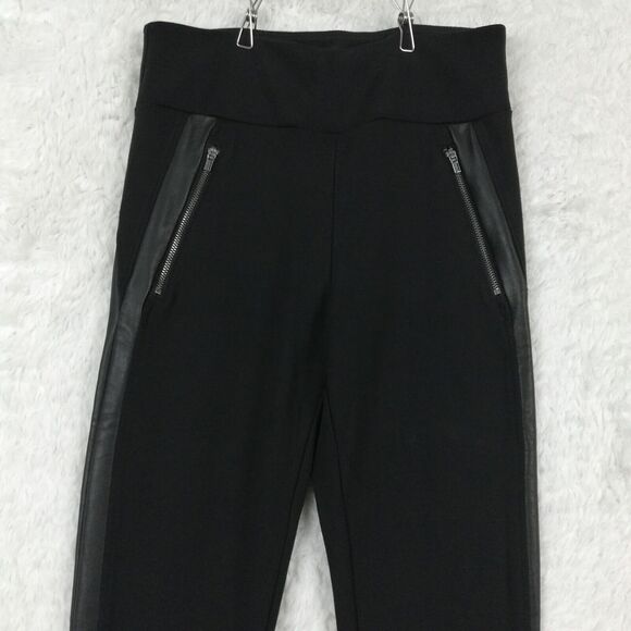 Athleta Womens Pants Legging Ponte Faux Leather Black Ankle Pull On Tall 8T - Picture 8 of 11